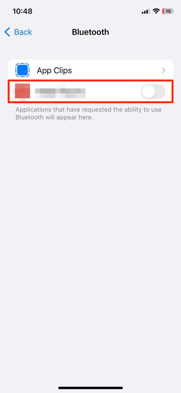 Disable Bluetooth access for selected apps