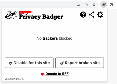 Privacy Badger browser extension for Chrome