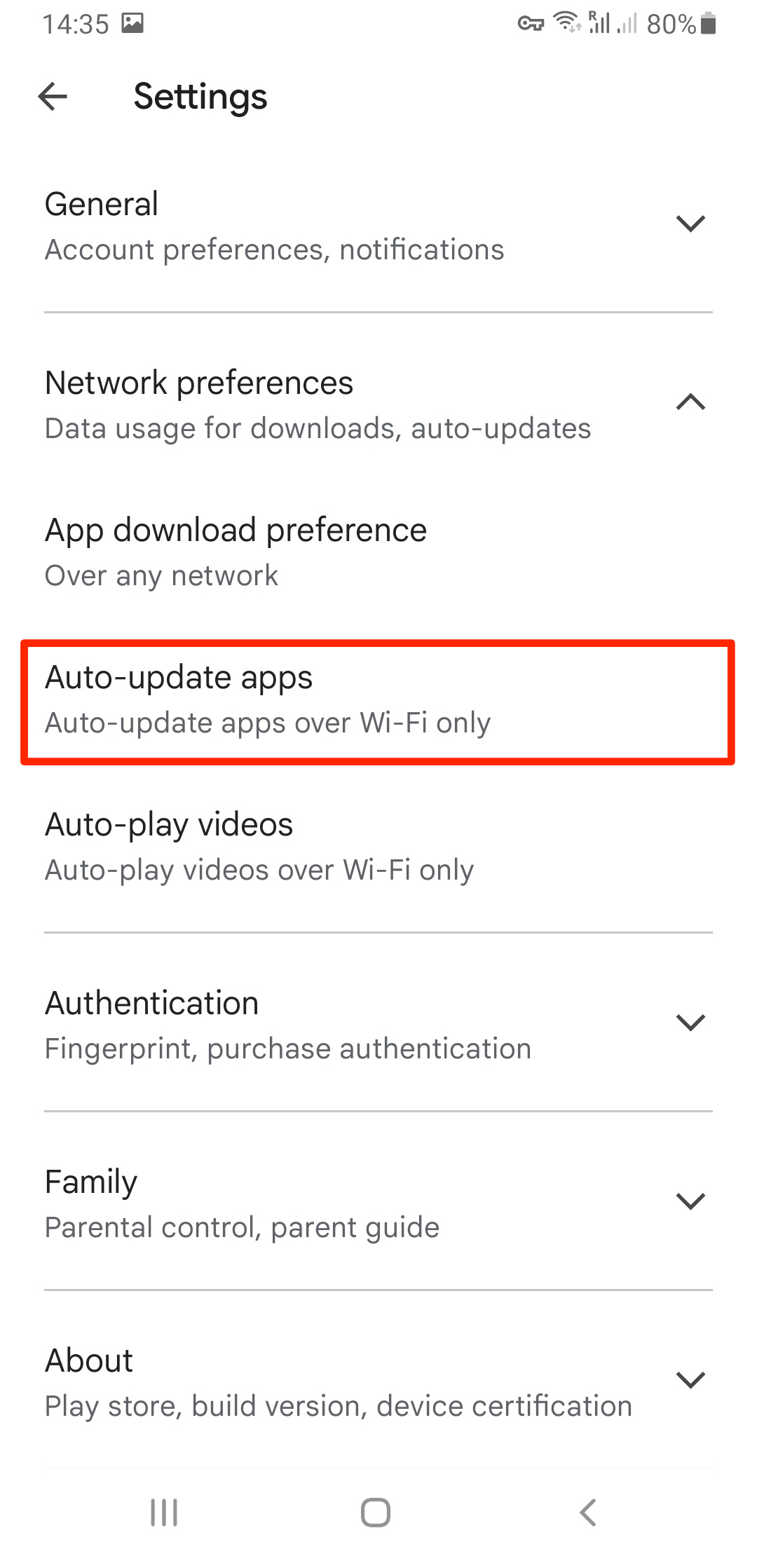 Select Auto-update apps