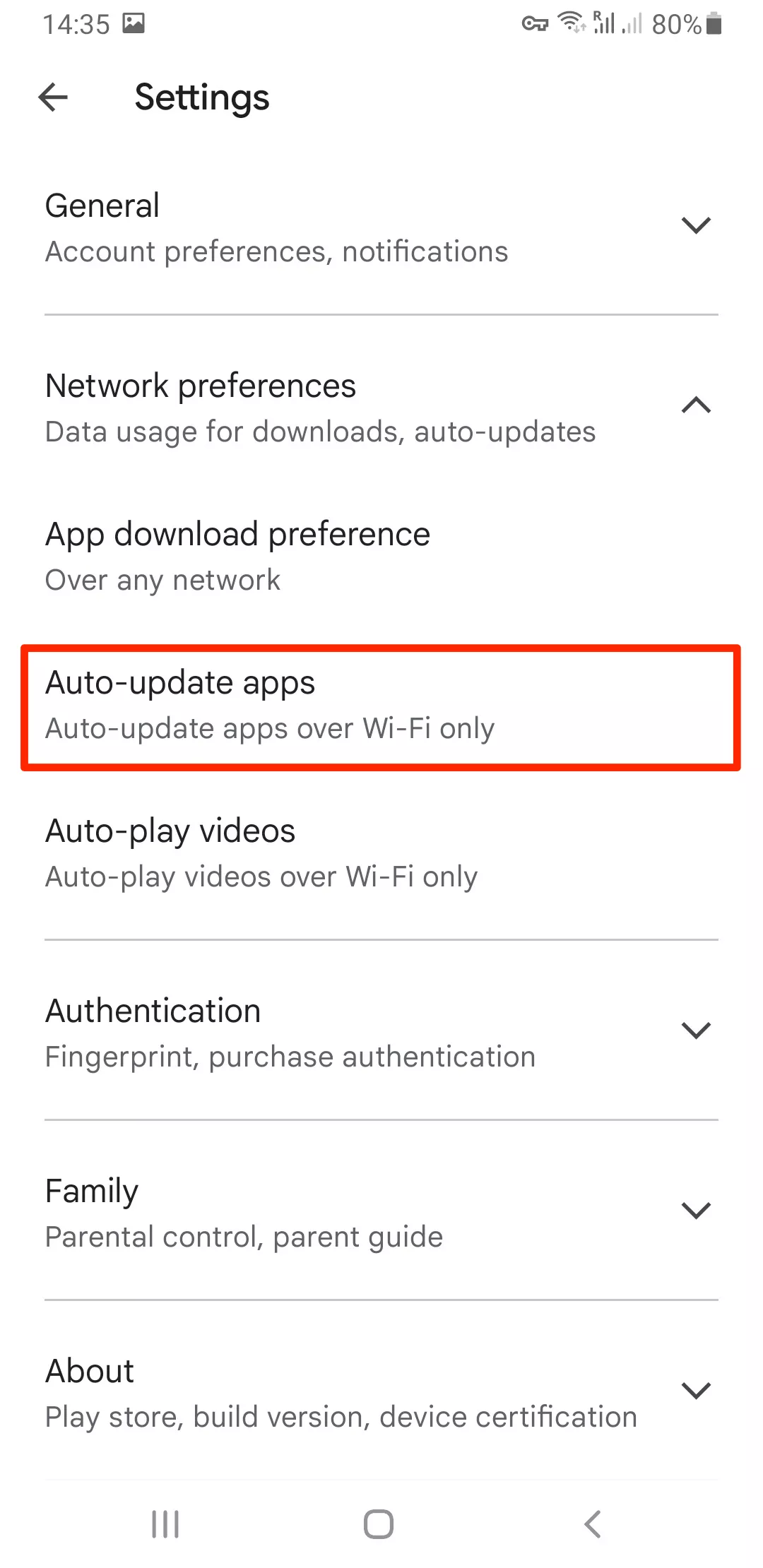 Select Auto-update apps