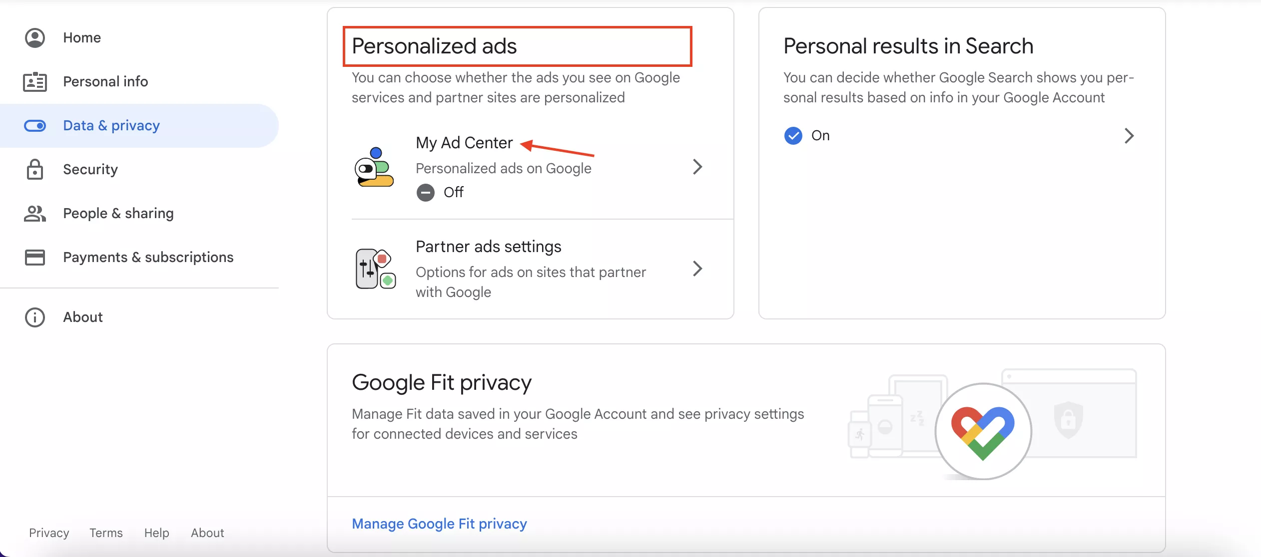 How to turn off ad personalization: Switch off personalized ads in My Ad Center 