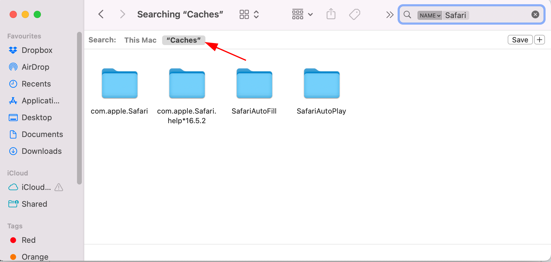 Locate the folder and delete files within it