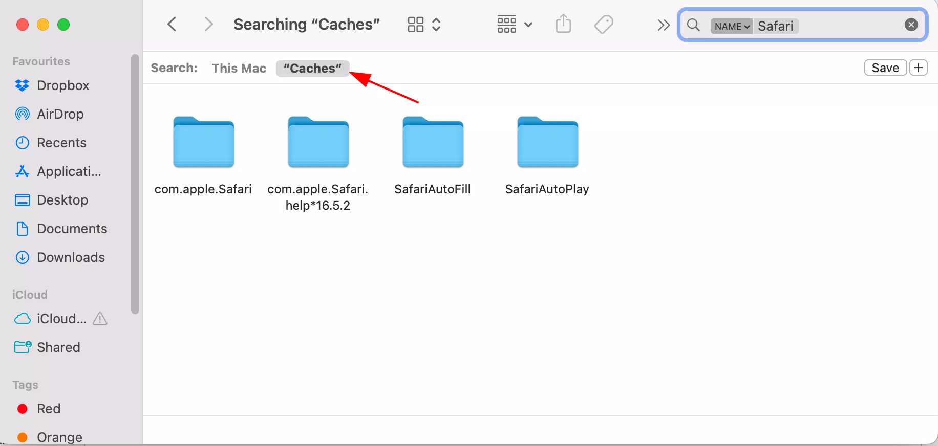 Locate the folder and delete files within it