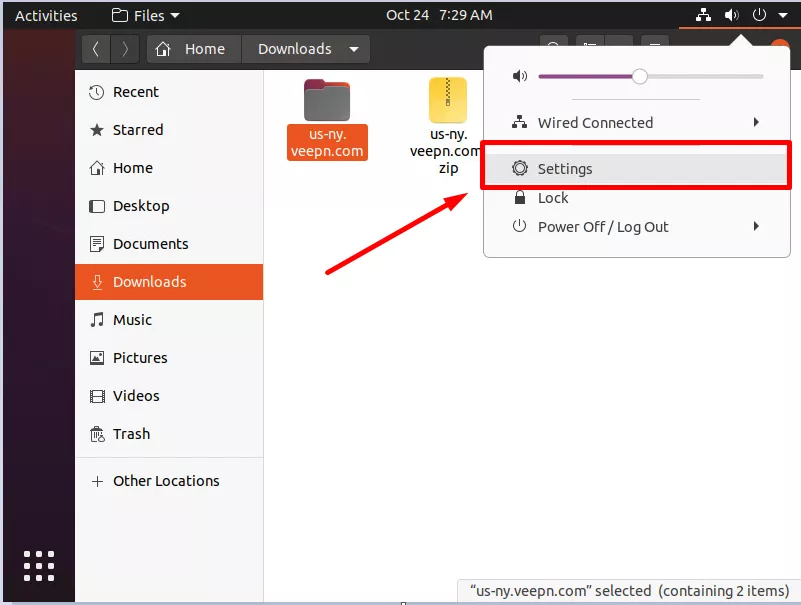 Access Network Settings from the System menu.