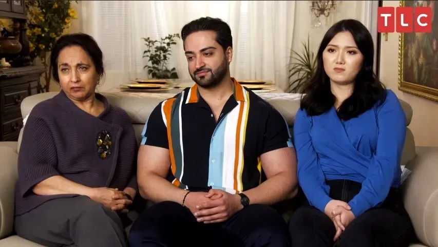 Emily, Shekeb, and his mother Laila on "I Love a Mama’s Boy"