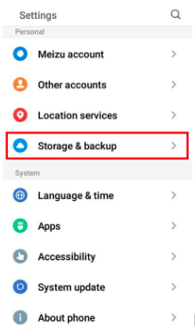 Tap Storage & backup