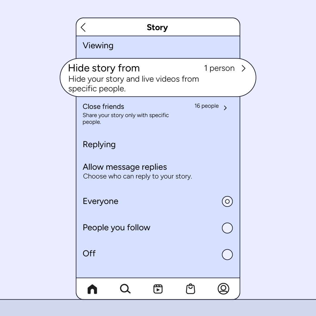 Hide your story from 