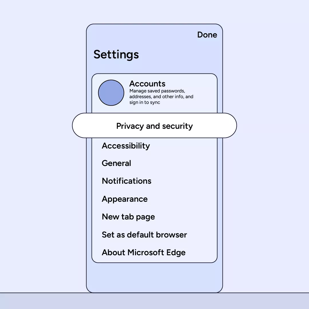 Privacy and security Edge iPhone