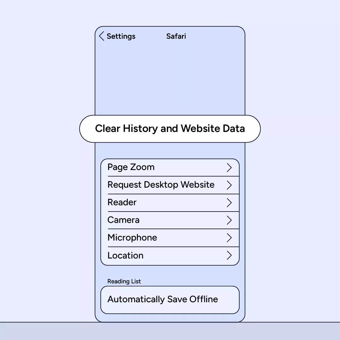 Clear history and site data iPhone