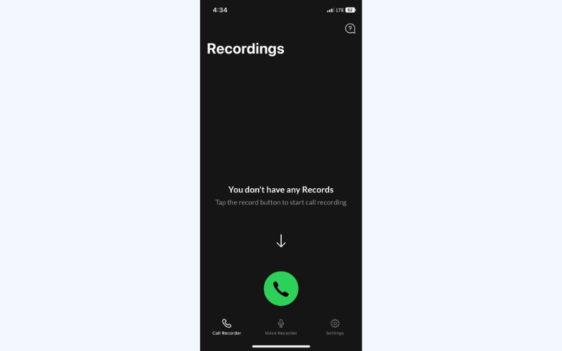 Find your previous recordings on the app’s home screen