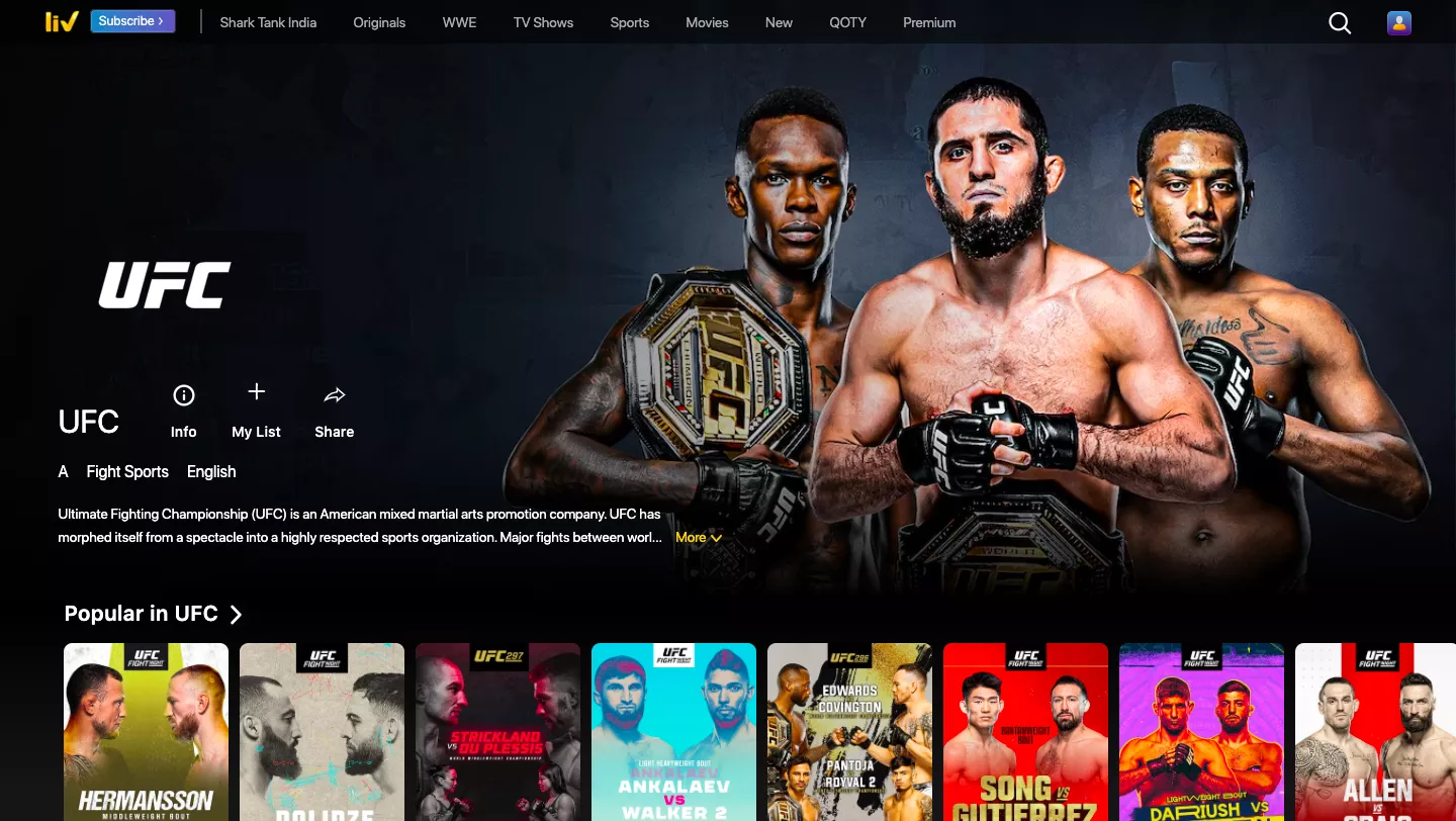 UFC on Sony LIV