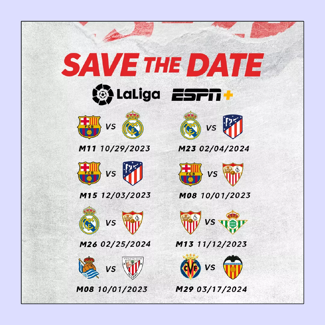 La Liga games schedule