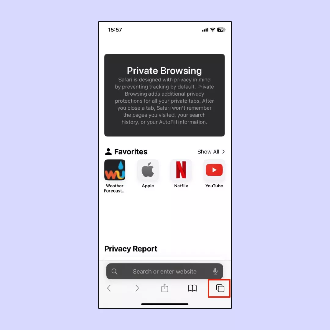 Private browsing iOS