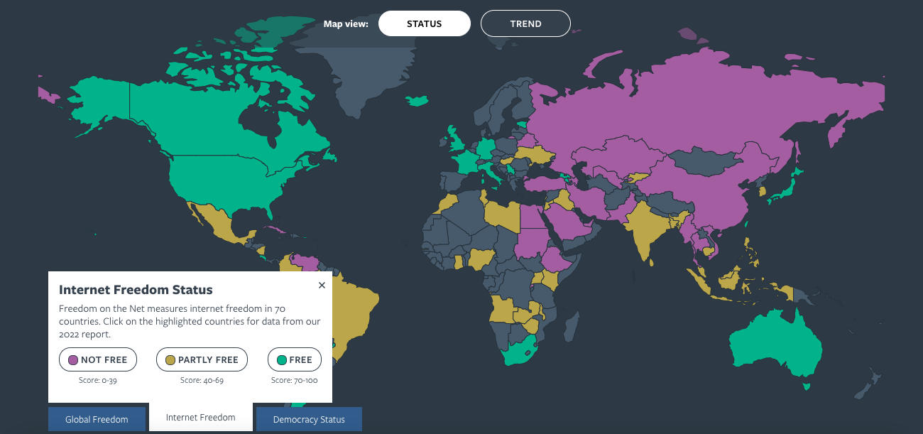 The state of Internet freedom worldwide
