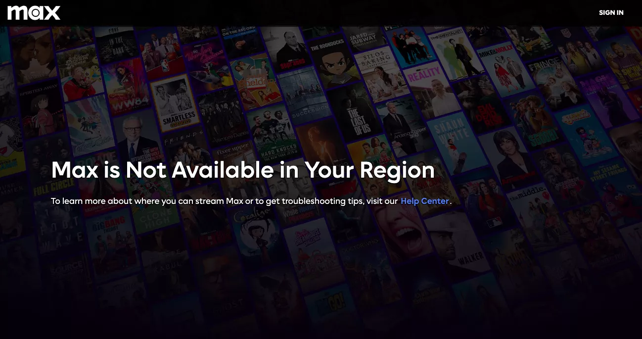 The "Max is unavailable in your region" error message