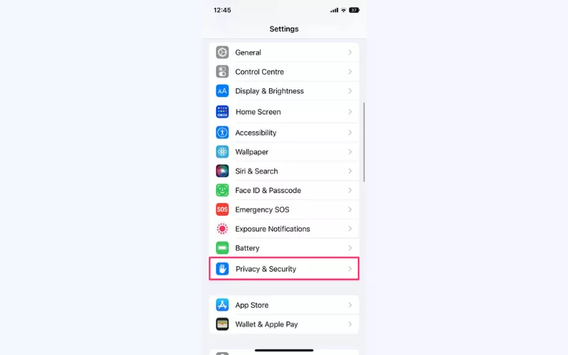 Open Settings > Privacy & Security