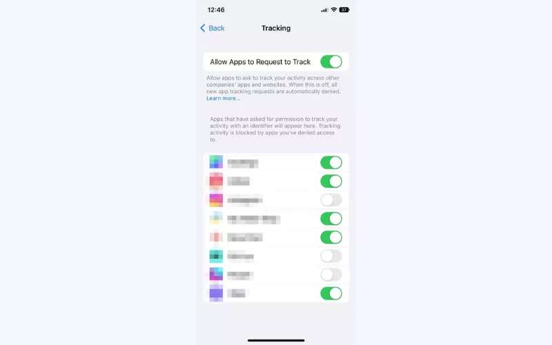 Manage your tracking settings for each application separately