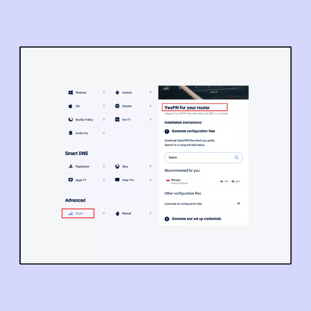 VeePN pentru routerul dvs.
