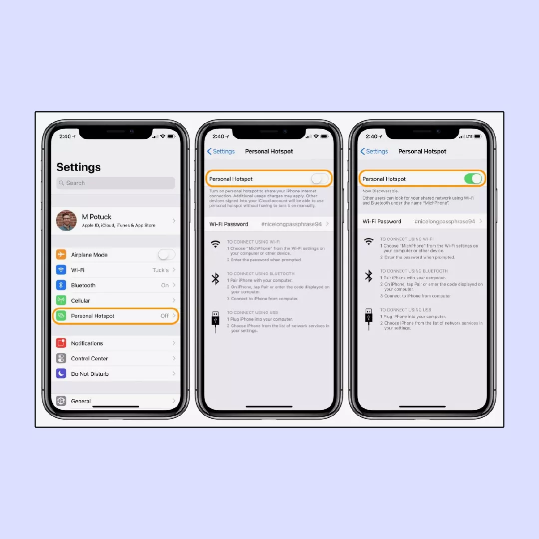 Personal hotspot iOS