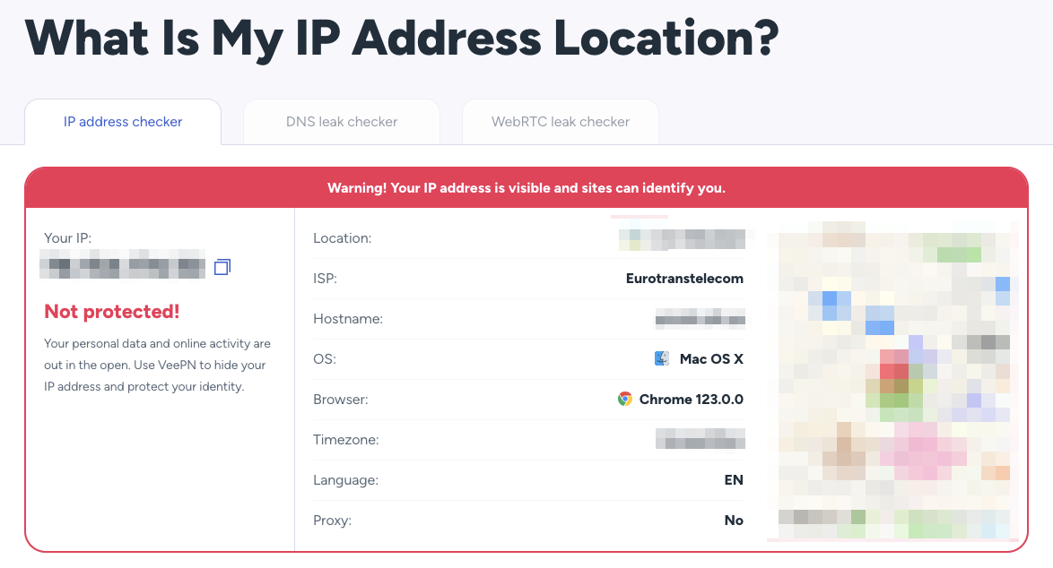 Your IP is visible for third parties without a VPN