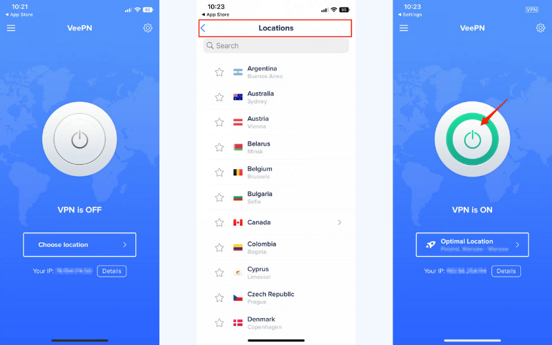 How to use VeePN VPN on iPhone