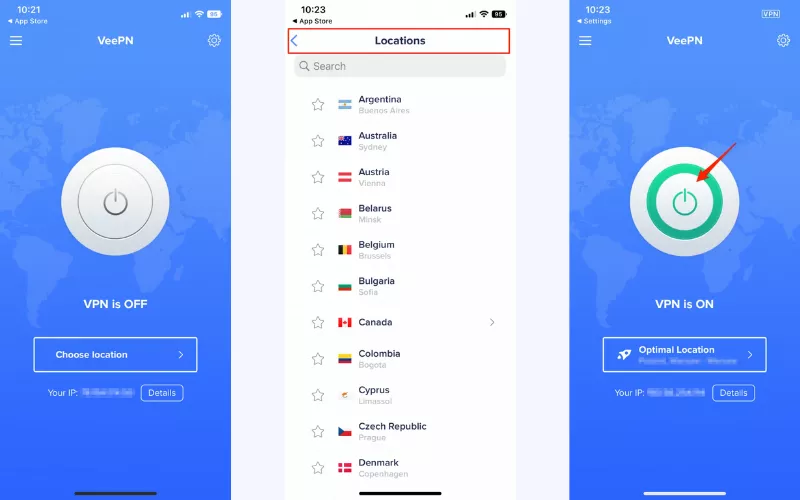 How to use VeePN VPN on iPhone