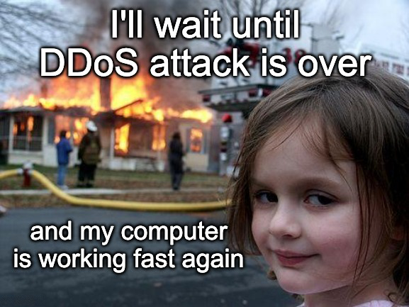 DDoS attack meme