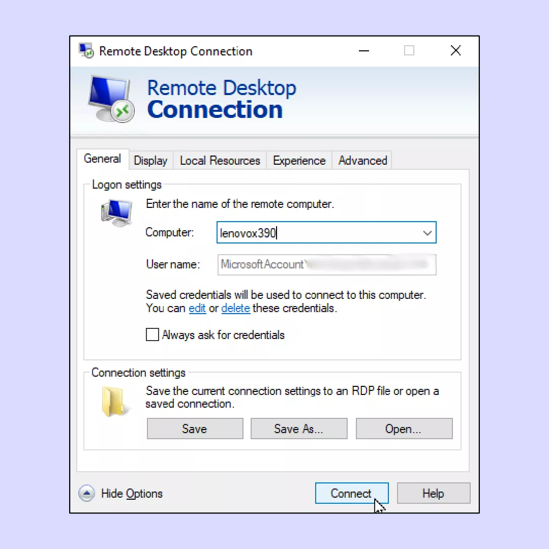 Connessione al desktop remoto