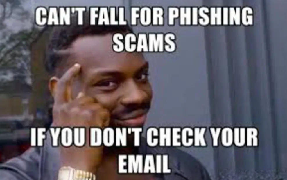 Phishing email meme