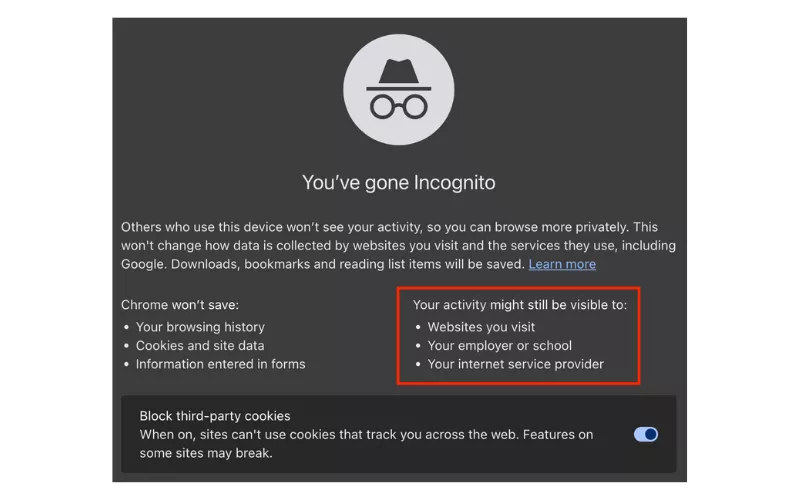 The limitations of the incognito mode