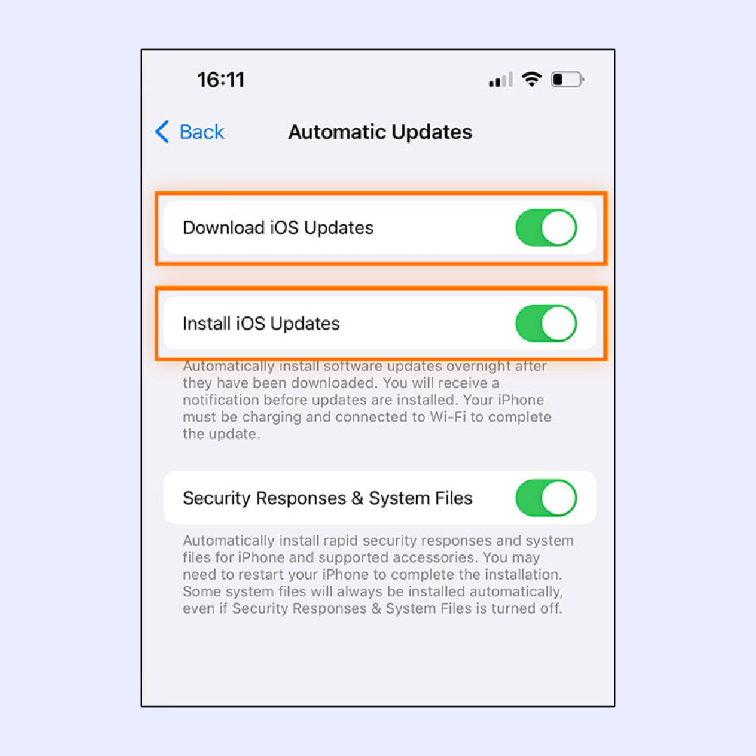 iOS automatic updates