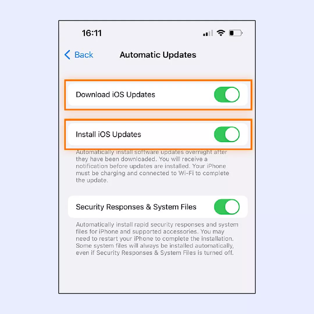 iOS automatic updates