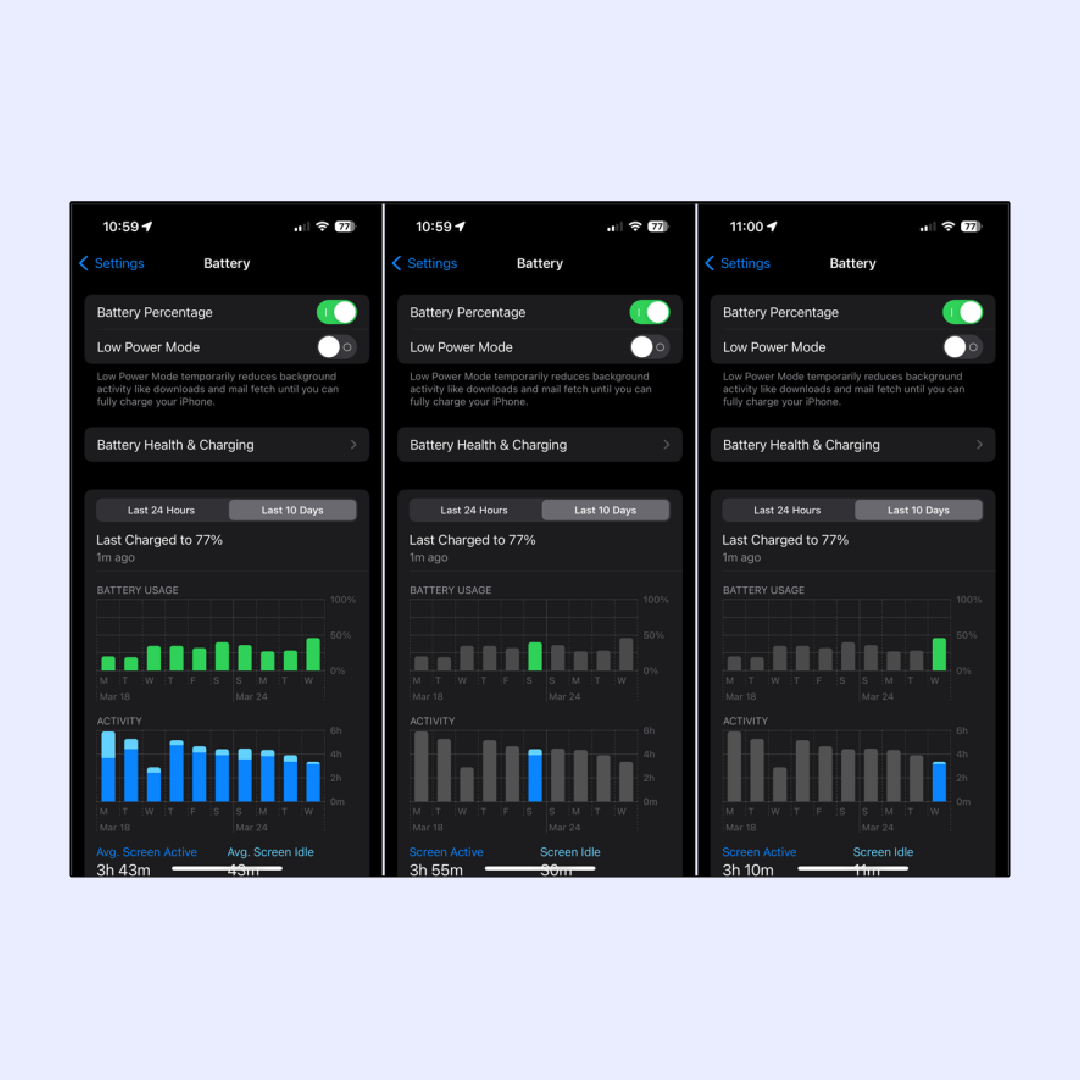 iPhone battery settings