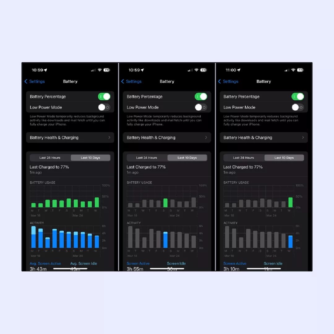 iPhone battery settings