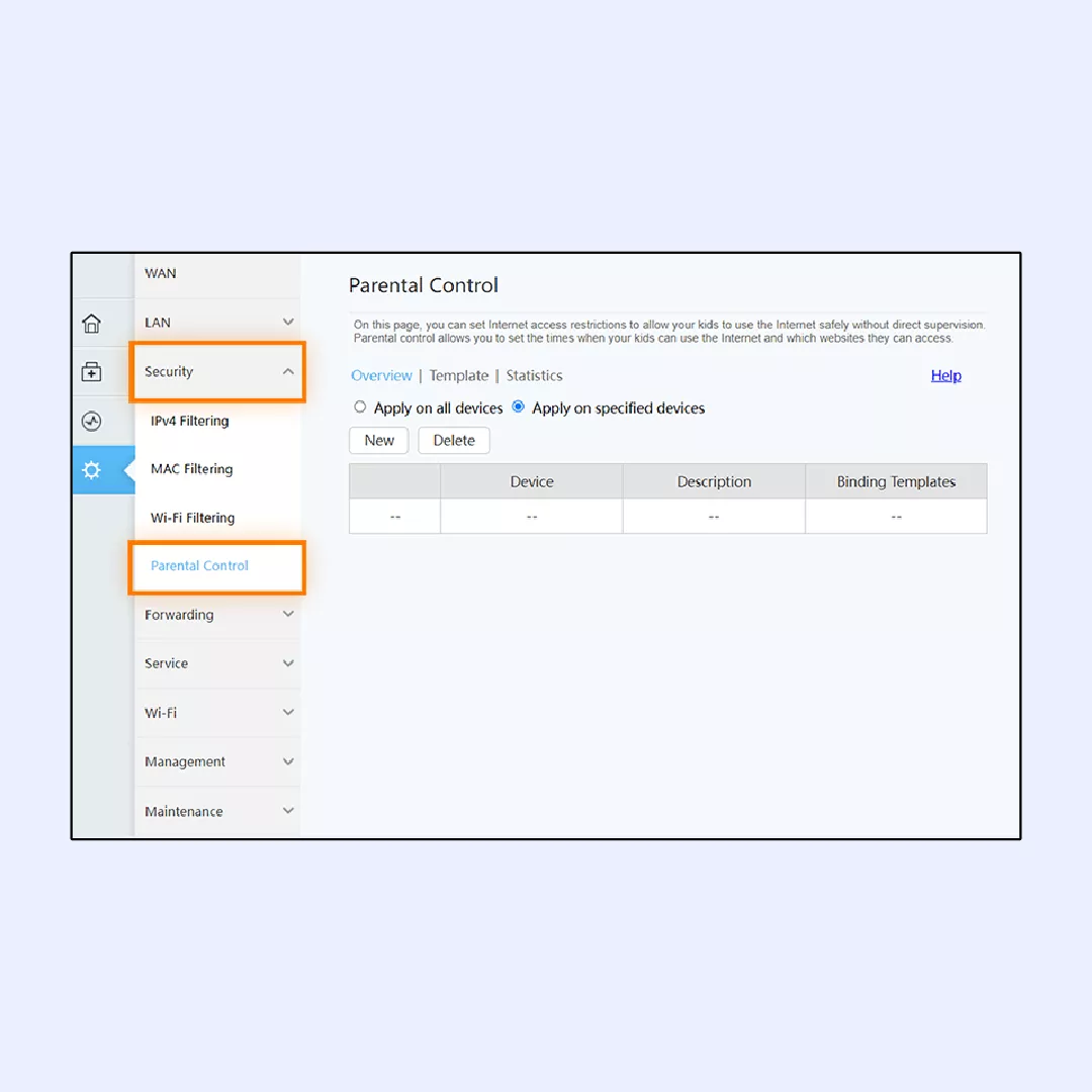 Parental control router