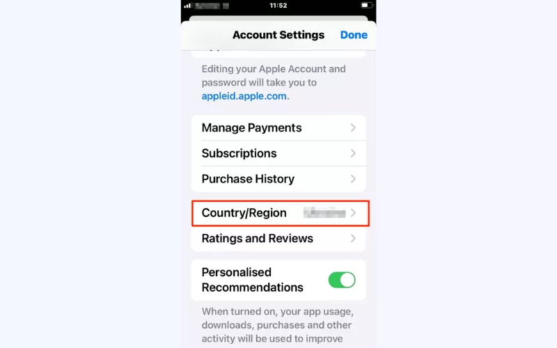 Change your Apple ID region