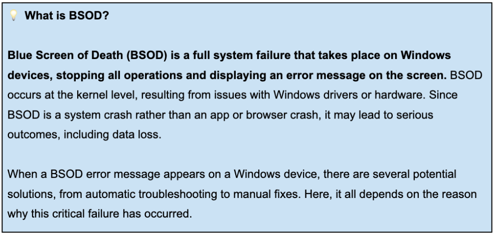 What is BSOD?