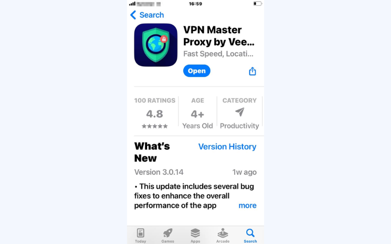 Download VeePN from App Store