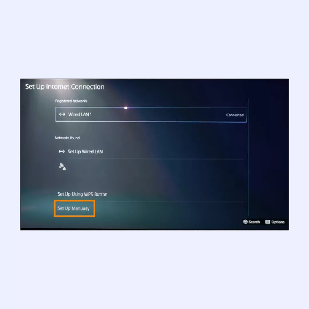 Manual connection PS5