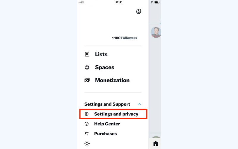 Select "Settings and privacy"