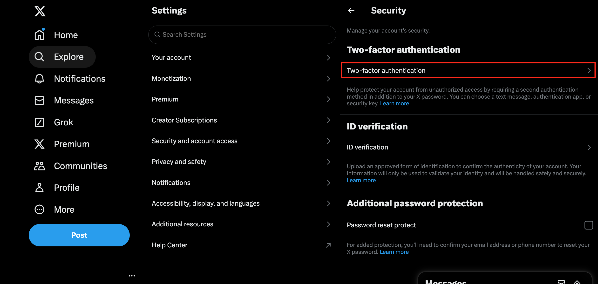 Select "Two-factor authentication"