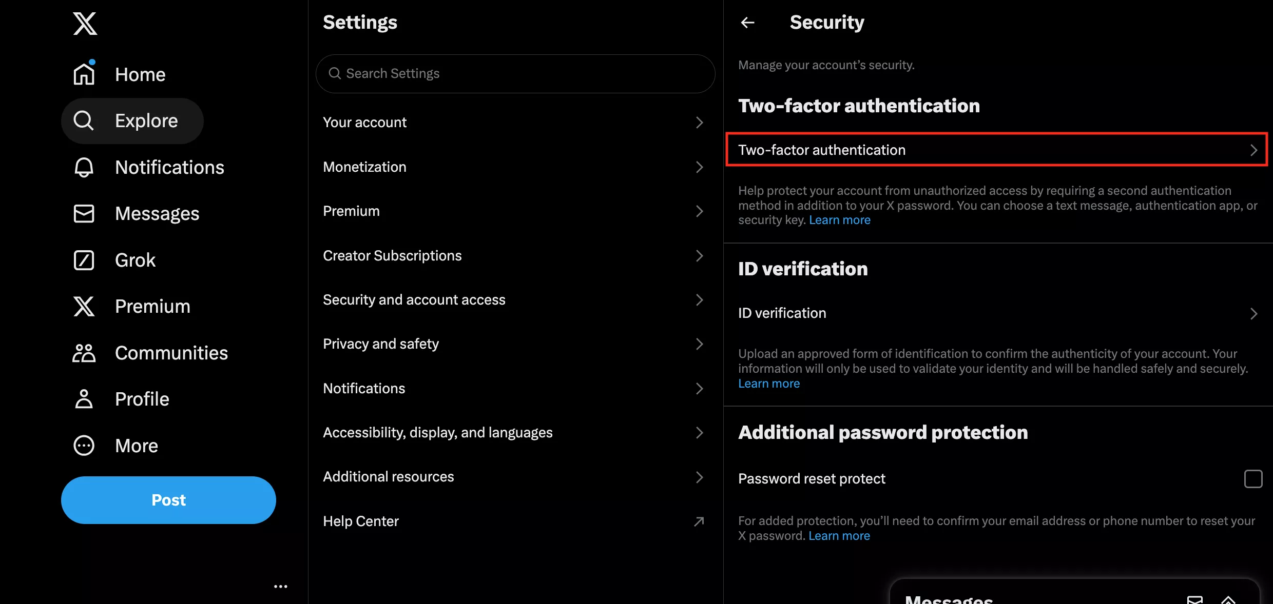 Select "Two-factor authentication"