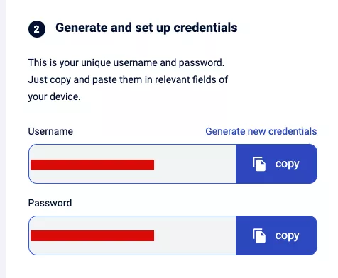 VeePN credentials