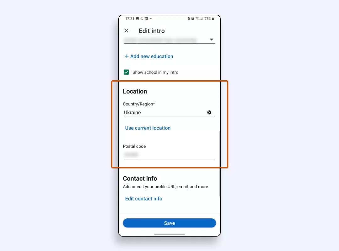 How to change location on LinkedIn 