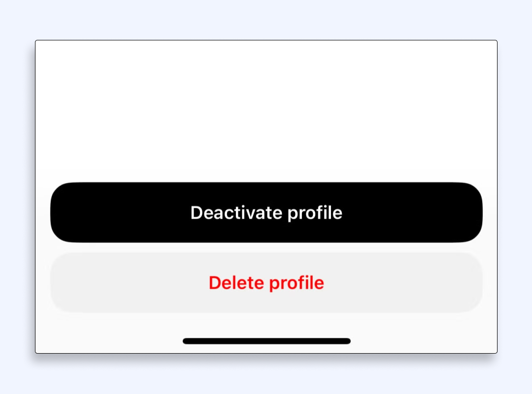 Deactivate threads profile