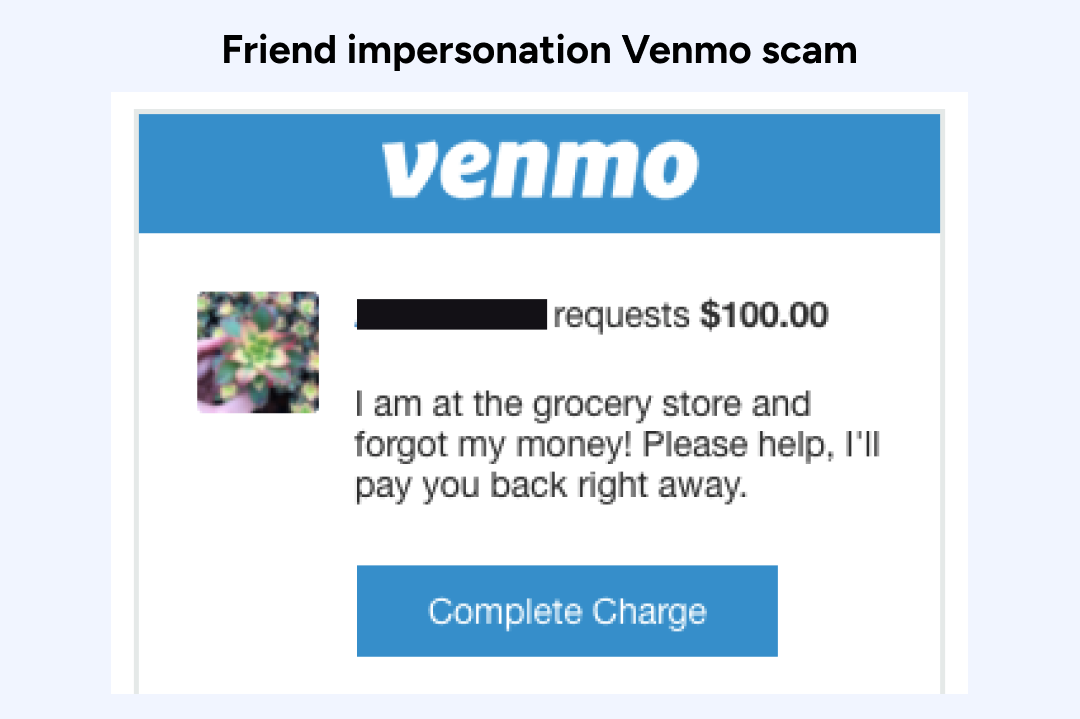 Friend impersonation Venmo scam