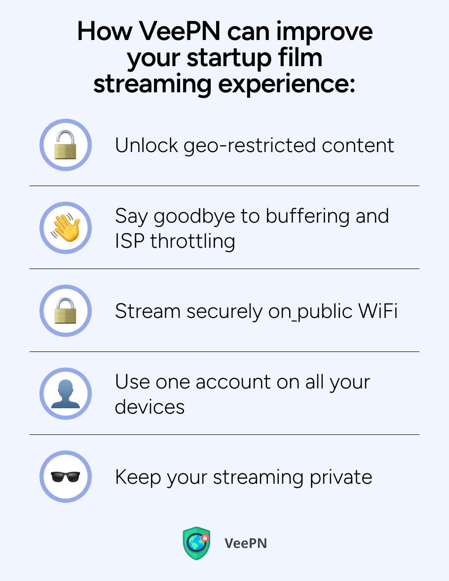 How VeePN can improve your startup film streaming experience
