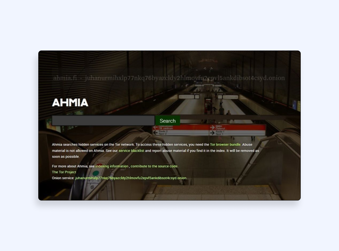 Ahmia – dark web search engines