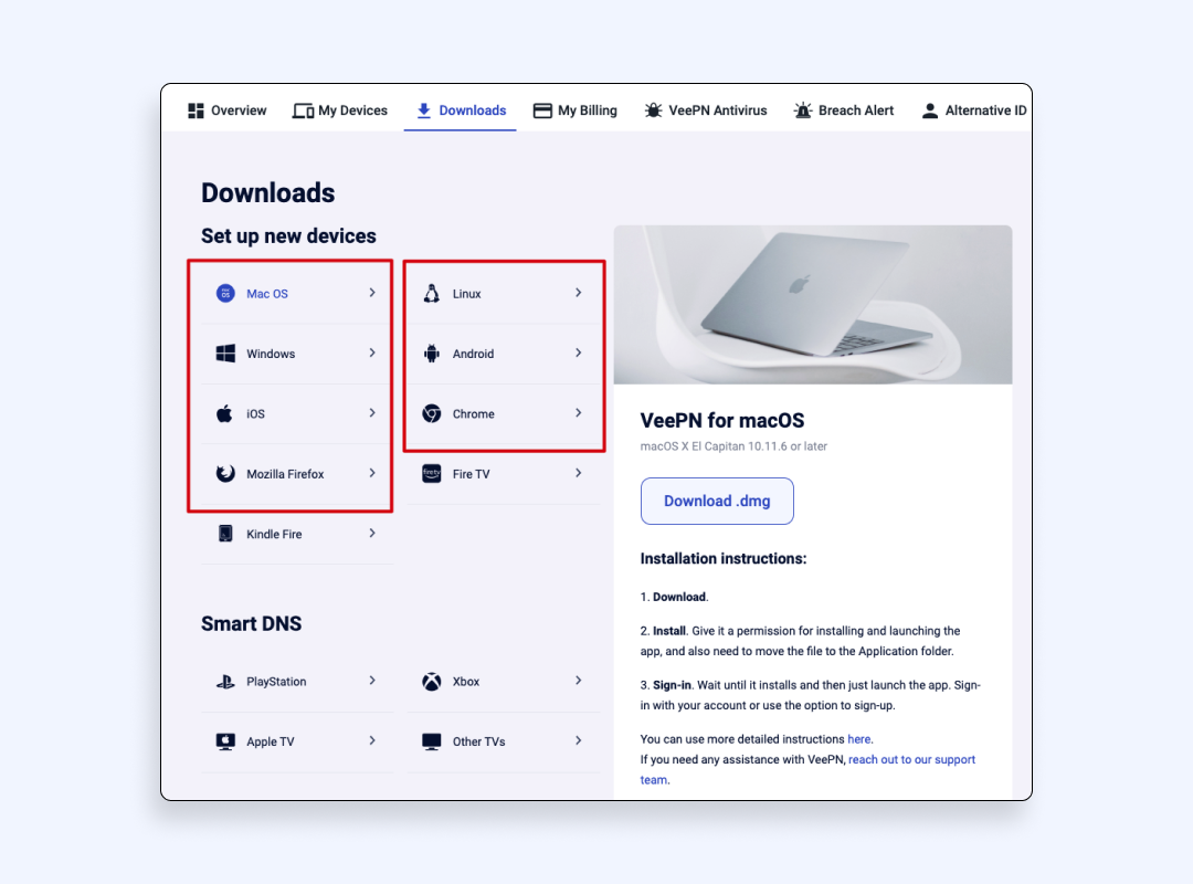 Download and install VeePN