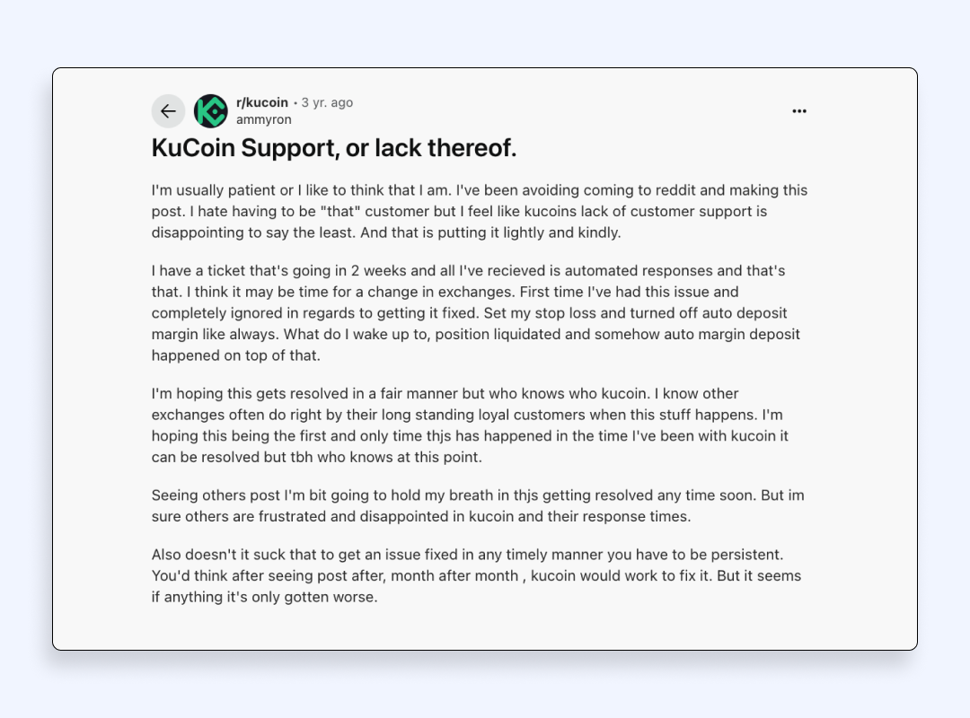 KuCoin’s weak support